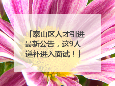 泰山区人才引进最新公告，这9人递补进入面试！