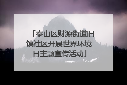 泰山区财源街道旧镇社区开展世界环境日主题宣传活动