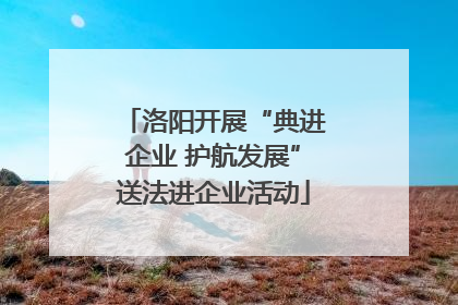 洛阳开展“典进企业 护航发展”送法进企业活动