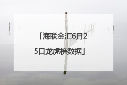 海联金汇6月25日龙虎榜数据