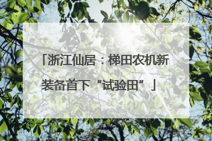 浙江仙居：梯田农机新装备首下“试验田”