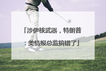 涉伊核武器，特朗普：美情报总监搞错了