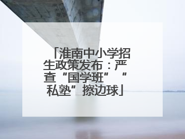 淮南中小学招生政策发布：严查“国学班”“私塾”擦边球