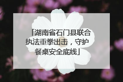 湖南省石门县联合执法重拳出击，守护餐桌安全底线