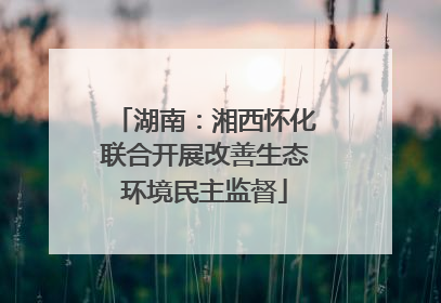 湖南：湘西怀化联合开展改善生态环境民主监督