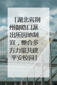 湖北省荆州御路口派出所因地制宜，整合多方力量共建平安校园