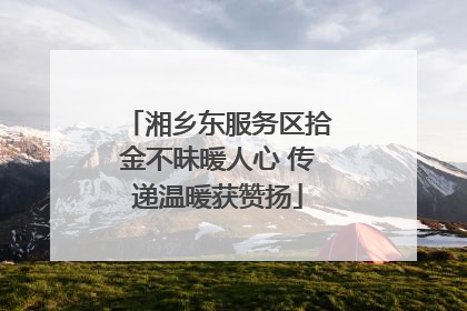湘乡东服务区拾金不昧暖人心 传递温暖获赞扬