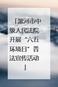 漯河市中级人民法院开展“六五环境日”普法宣传活动