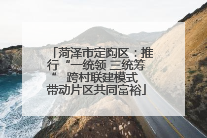 菏泽市定陶区：推行“一统领 三统筹” 跨村联建模式 带动片区共同富裕