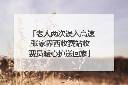 老人两次误入高速 张家界西收费站收费员暖心护送回家