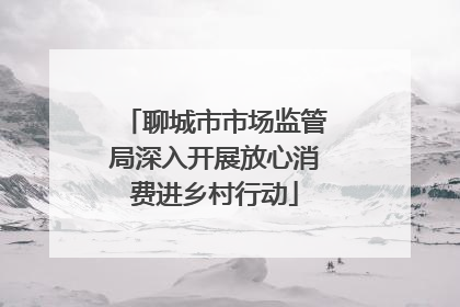 聊城市市场监管局深入开展放心消费进乡村行动