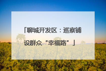 聊城开发区：巡察铺设群众“幸福路”