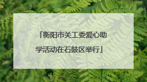 衡阳市关工委爱心助学活动在石鼓区举行