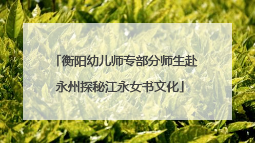 衡阳幼儿师专部分师生赴永州探秘江永女书文化