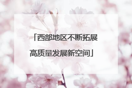 西部地区不断拓展高质量发展新空间