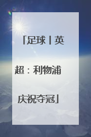 足球丨英超：利物浦庆祝夺冠