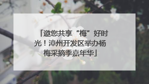 邀您共享“梅”好时光！漳州开发区举办杨梅采摘季嘉年华
