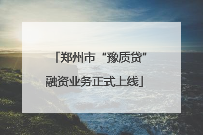 郑州市“豫质贷”融资业务正式上线