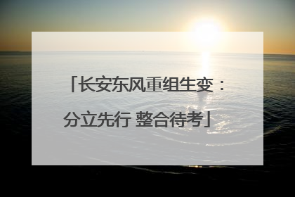 长安东风重组生变：分立先行 整合待考