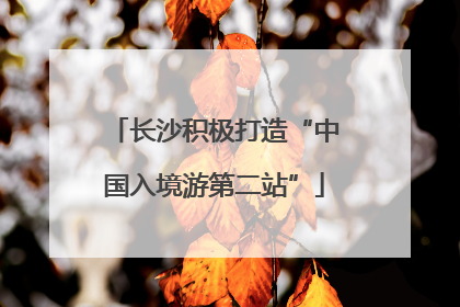 长沙积极打造“中国入境游第二站”