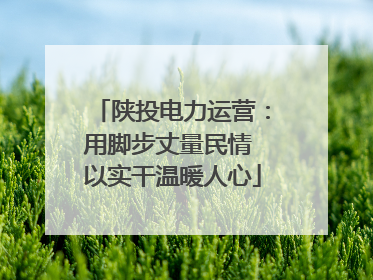 陕投电力运营：用脚步丈量民情 以实干温暖人心