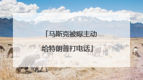 马斯克被曝主动给特朗普打电话