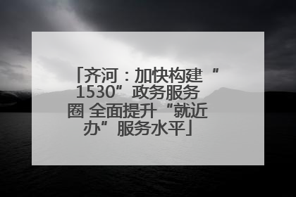 齐河：加快构建“1530”政务服务圈 全面提升“就近办”服务水平