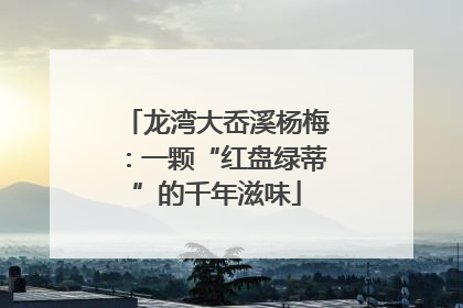龙湾大岙溪杨梅：一颗“红盘绿蒂”的千年滋味