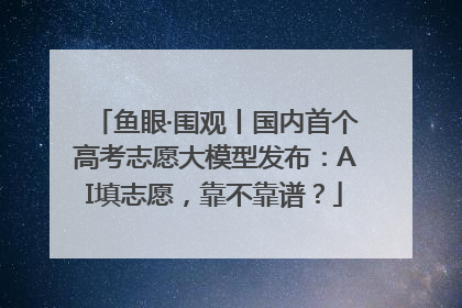 鱼眼·围观丨国内首个高考志愿大模型发布：AI填志愿，靠不靠谱？