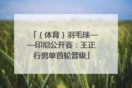 （体育）羽毛球——印尼公开赛：王正行男单首轮晋级