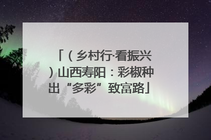（乡村行·看振兴）山西寿阳：彩椒种出“多彩”致富路