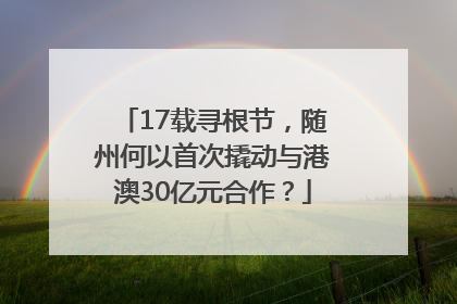 17载寻根节，随州何以首次撬动与港澳30亿元合作？