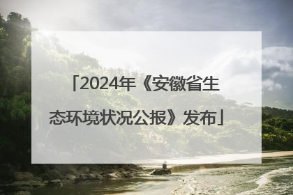 2024年《安徽省生态环境状况公报》发布