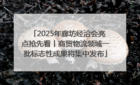 2025年廊坊经洽会亮点抢先看丨商贸物流领域一批标志性成果将集中发布