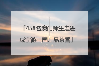 458名澳门师生走进咸宁游三国、品茶香