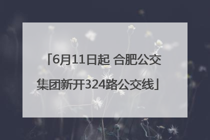 6月11日起 合肥公交集团新开324路公交线